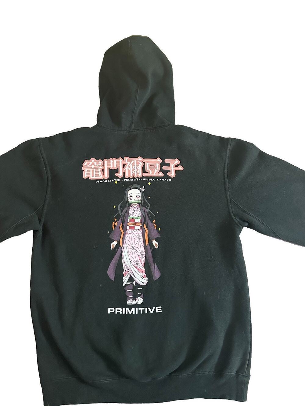 Men's Black Large Primitive Demon Slayer Nezuko Kamado Hoodie Pullover